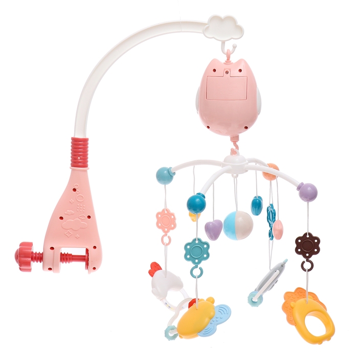 Мобиль музыкальный &laquo;Песенки совушки&raquo;, на батарейках, цвет розовый