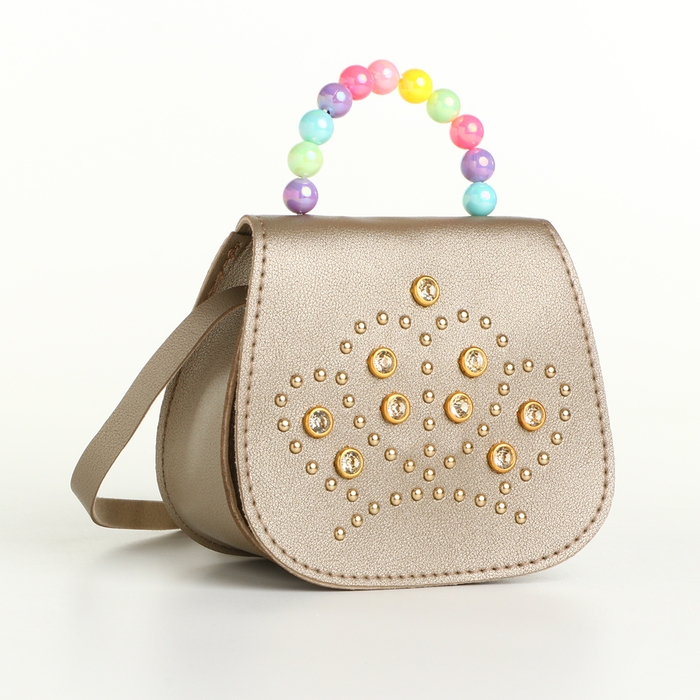 Сумка детская для девочки на клапане &laquo;Выбражулька&raquo;, цвет золотой