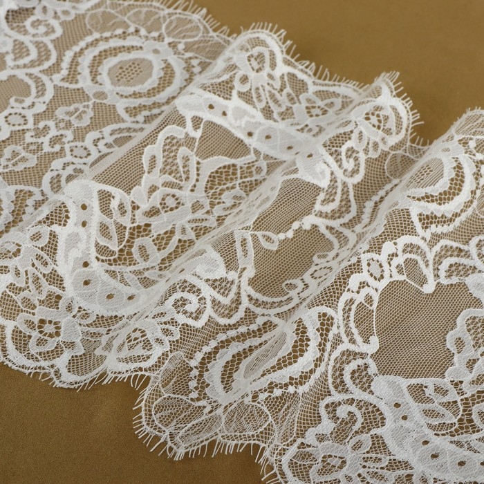 Кружево реснички, 210 мм × 3 ± 0,5 м, цвет белый Кружево реснички, 210 мм × 3 ± 0,5 м, цвет белый