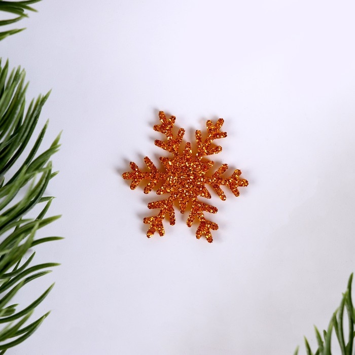 Новогодний набор для декора &laquo;Снежинки&raquo; 12 шт., цвет золото