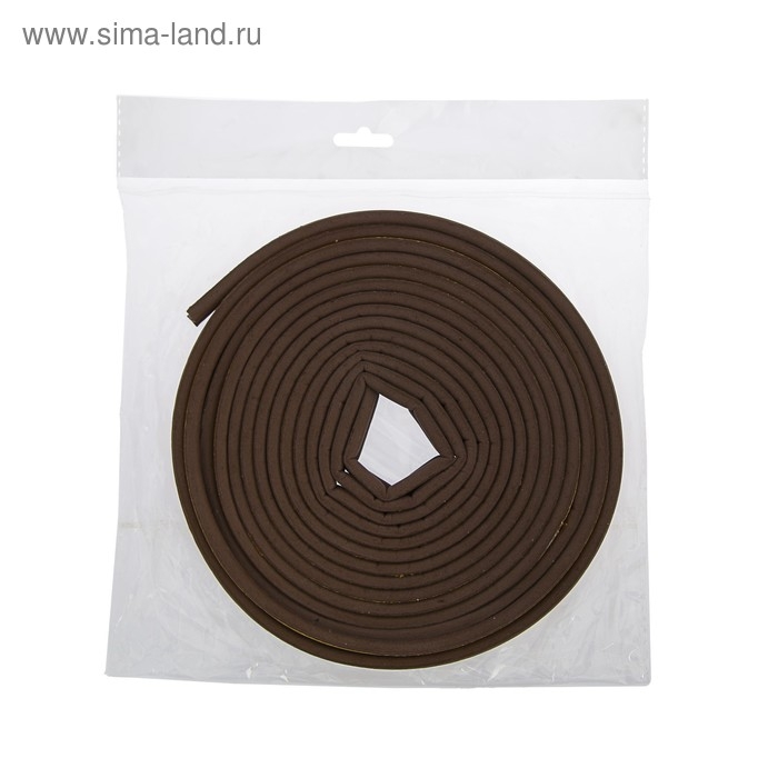 Уплотнитель резиновый ТУНДРА, профиль Р, размер 5.5х9 мм, коричневый, в упаковке 10 м 379473
