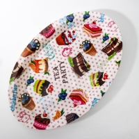 Поднос овальный Доляна &laquo;Макаруны&raquo;, 37&times;24&times;3 см, цвет МИКС