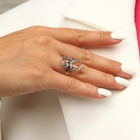 Кольцо &laquo;Настроение&raquo; паук, цвет серебро, размер 17