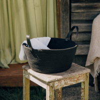 Корзина для хранения SL Home &laquo;Луиза&raquo;, плетёная ручной работы, 33&times;33&times;16 см, цвет чёрный