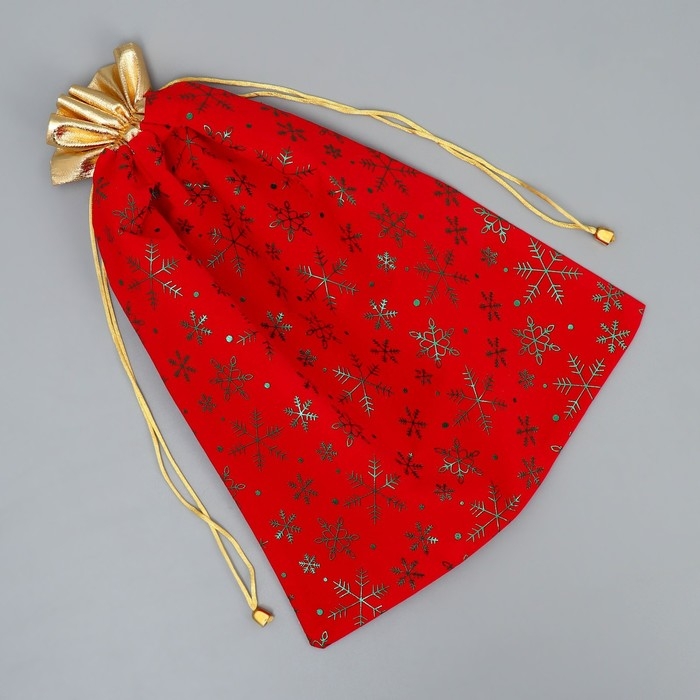 Мешочек подарочный замша «Подарочки», снежинки, тиснение, 30 х 40 см +/- 1.5 см, Новый год Мешочек подарочный замша «Подарочки», снежинки, тиснение, 30 х 40 см +/- 1.5 см, Новый год