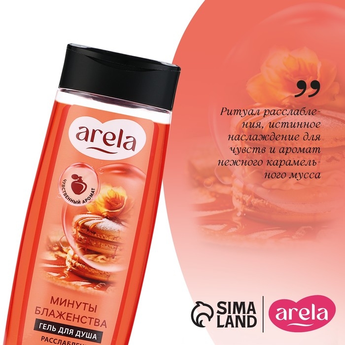 Гель для душа женский «Минуты блаженства», 250 мл, аромат карамельного мусса, ARELA Гель для душа женский «Минуты блаженства», 250 мл, аромат карамельного мусса, ARELA