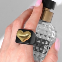 Кольцо «Сердце» широкое, цвет чёрный, размер 18,5 Кольцо «Сердце» широкое, цвет чёрный, размер 18,5