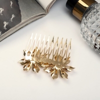 Гребень для волос "Либерти" цветок двойной, 5х6,5 см, золото Гребень для волос "Либерти" цветок двойной, 5х6,5 см, золото