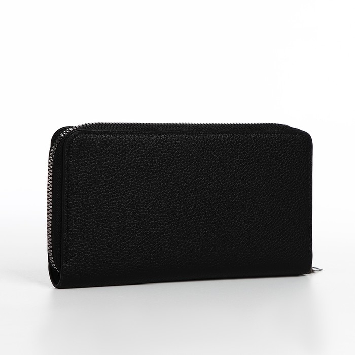 Портмоне мужское на молнии, отдел для купюр, для карт, для монет, цвет чёрный Портмоне мужское на молнии, отдел для купюр, для карт, для монет, цвет чёрный