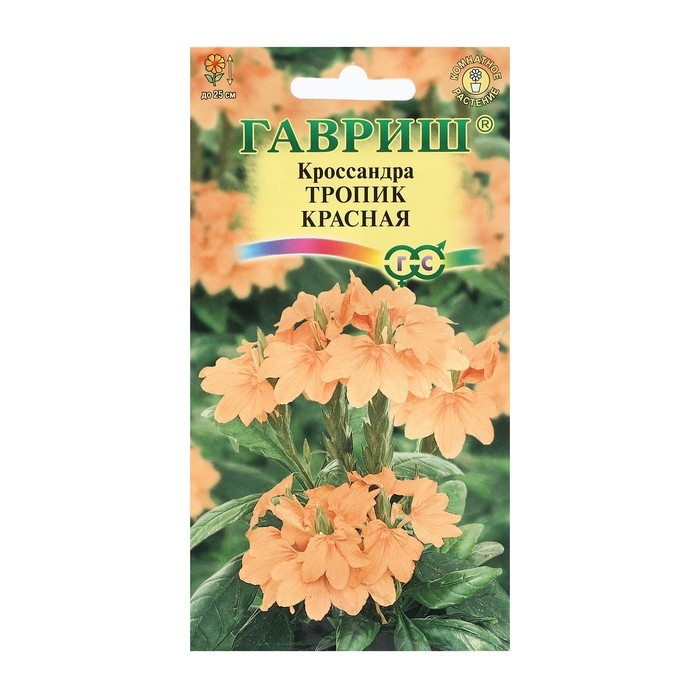 Семена цветов Кроссандра Семена цветов Кроссандра "Тропик красная", 3 шт.