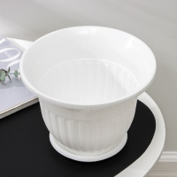 Горшок для цветов с поддоном &laquo;Лозанна&raquo;, 3 л, пластиковый, белый