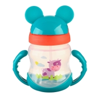 Поильник детский с силиконовой трубочкой, 250 мл., с ручками, цвет МИКС Поильник детский с силиконовой трубочкой, 250 мл., с ручками, цвет МИКС