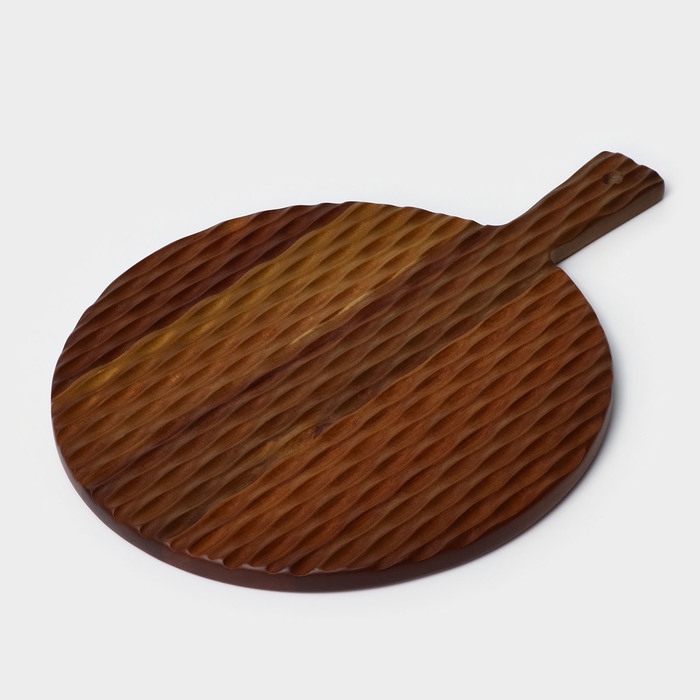 Доска разделочная с ручкой &laquo;Рельеф&raquo;, 40&times;30&times;1,5 см, акация