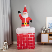 Надувная фигура "Дед Мороз" вылезает из трубы, 150 см Надувная фигура "Дед Мороз" вылезает из трубы, 150 см