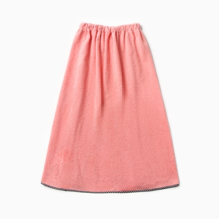 Набор для бани и ванной Этель "Бантик", цв. персиковый: полотенце-парео 75*120 см + чалма