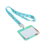 Бейдж горизонтальный, внешний размер 10 х 7,8 см, внутренний размер 5,2 х 8,2 см, лента 42 см, с рисунком "Мишки"