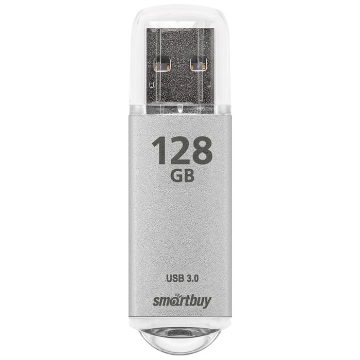 Флешка Smartbuy V-Cut, 128 Гб, USB 3.0, чт до 75 Мб/с, зап до 25 Мб/с, серая