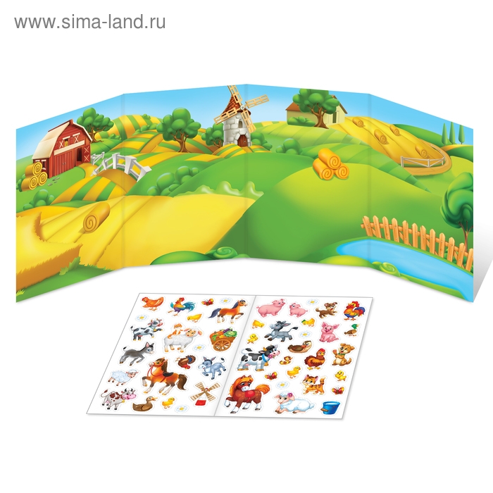 Многоразовые наклейки набор &laquo;Изучаем животных&raquo;, 2 шт.