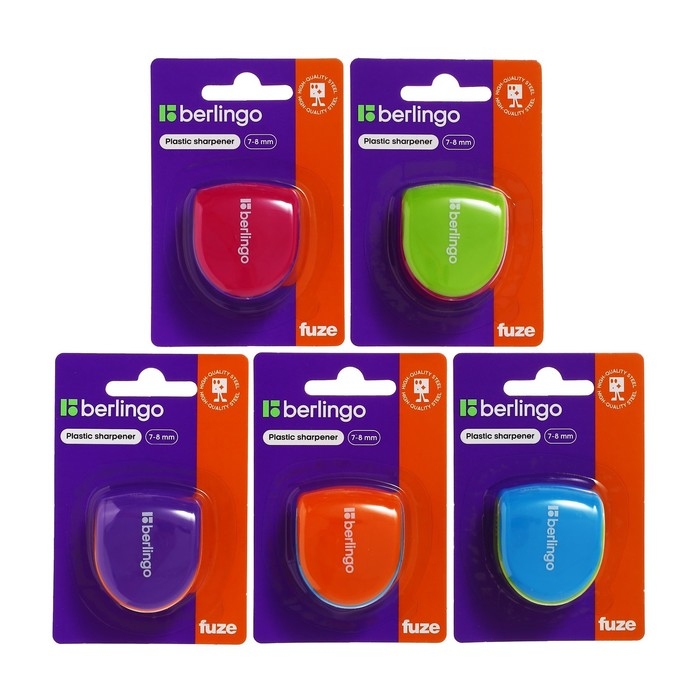 Точилка 1 отверстие с контейнером Berlingo Точилка 1 отверстие с контейнером Berlingo "Fuze Ergo", пласт, блист европодв, микс 269307