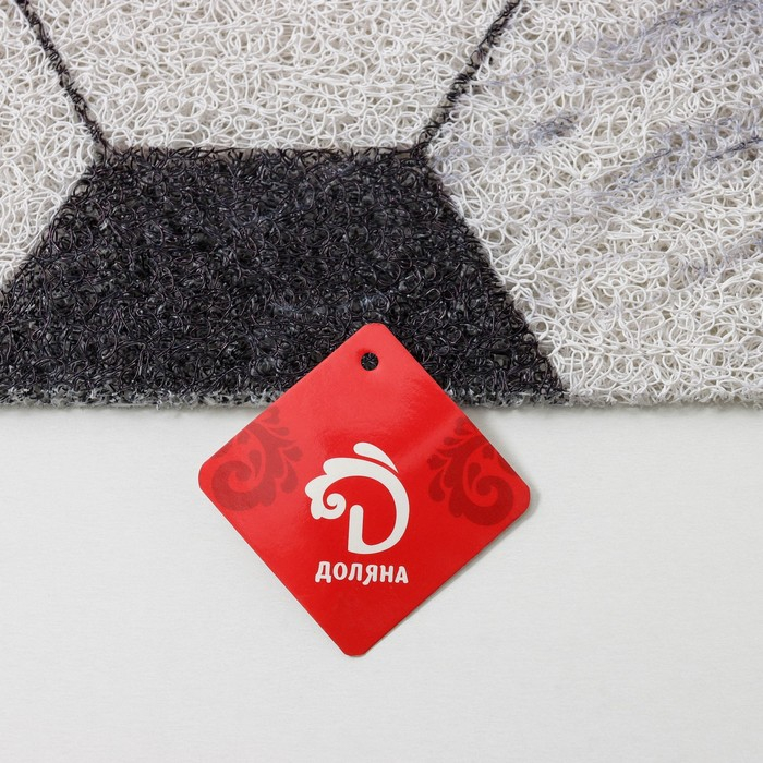 Коврик придверный грязезащитный Доляна &laquo;Мрамор&raquo;, вырезной, 80&times;120 см, цвет серый