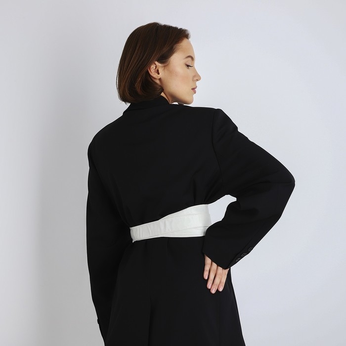 Пояс-кушак, ширина 8.5 см, цвет белый