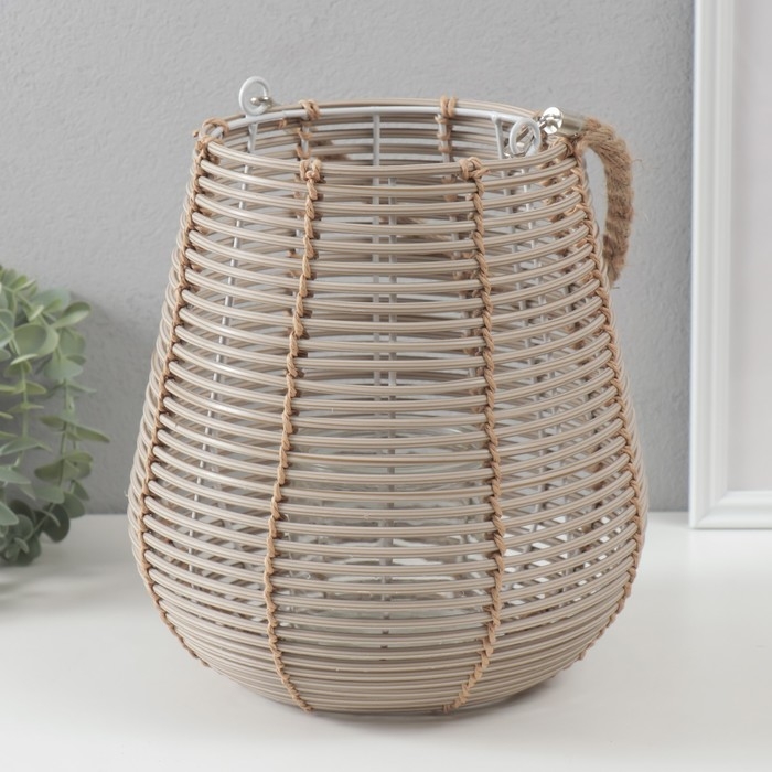 Подсвечник пластик на 1 свечу "Амфора" натуральный 16х24х25 см