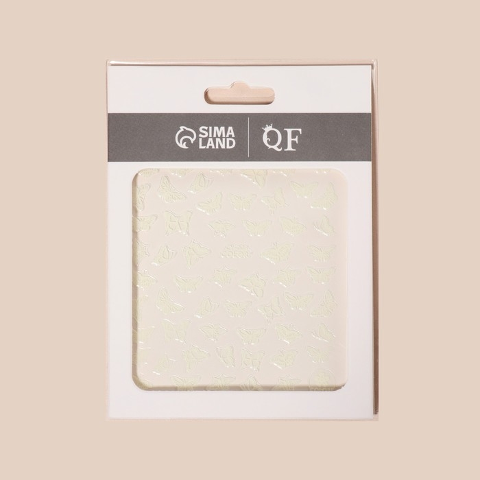 Наклейки для ногтей &laquo;Бабочки&raquo;, флуоресцентные, цвет белый