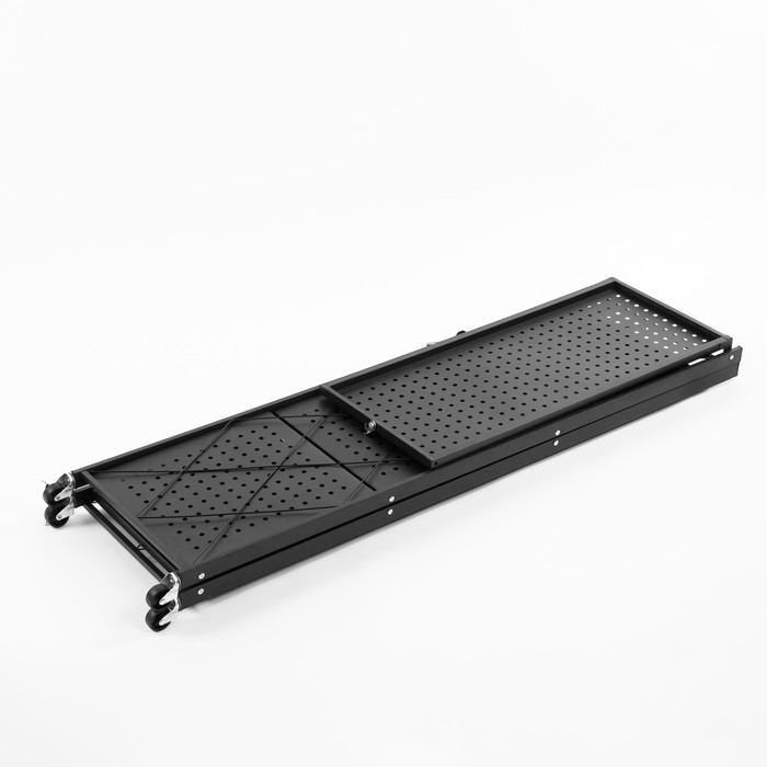 Стеллаж складной на колесах, 4 полки, 72&times;34&times;122см, цвет чёрный матовый