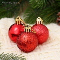 Набор шаров пластик d-4 см, 12 шт "Анданте" красный Набор шаров пластик d-4 см, 12 шт "Анданте" красный