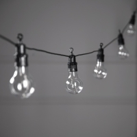 Гирлянда &laquo;Белт-лайт&raquo; 5 м с насадками &laquo;Роса&raquo;, IP44, УМС, тёмная нить, 50 LED, свечение белое, 3 В