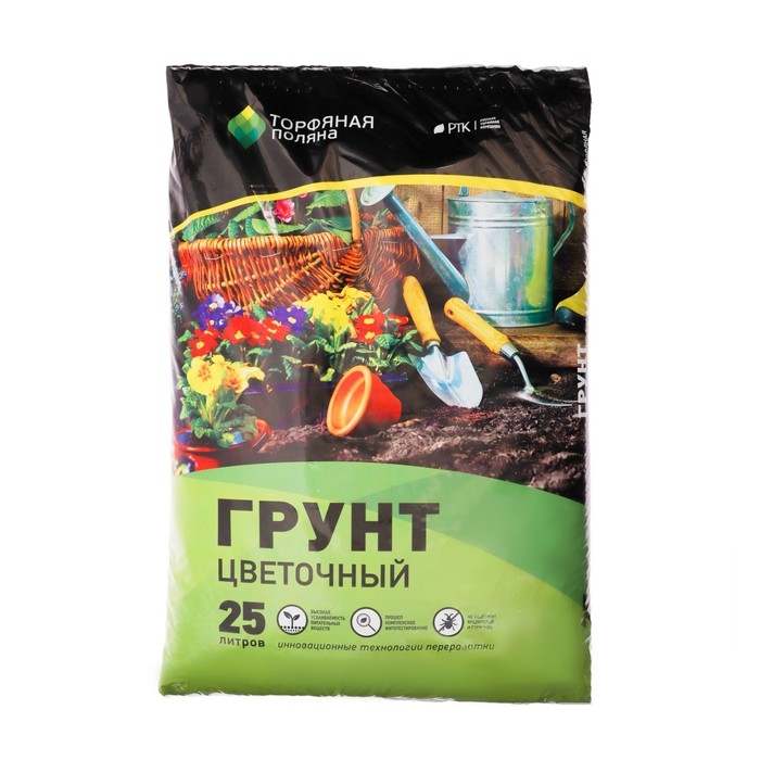 Грунт Цветочный Грунт Цветочный "Торфяная поляна", 25 л