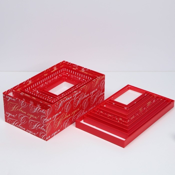 Набор подарочных коробок 10 в 1 &laquo;Время чудес&raquo;, 12 х 7 х 4 - 32.5 х 20 х 12.5 см, Новый год