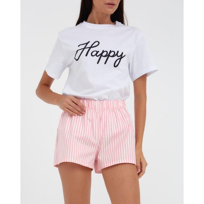Шорты женские KAFTAN Шорты женские KAFTAN "Beautiful", цв. белый/розовый, размер 40-42