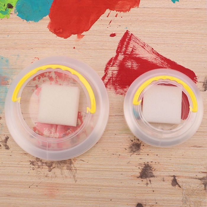 Стакан для кистей складной d=6 см, с губкой, прозрачный с ручкой