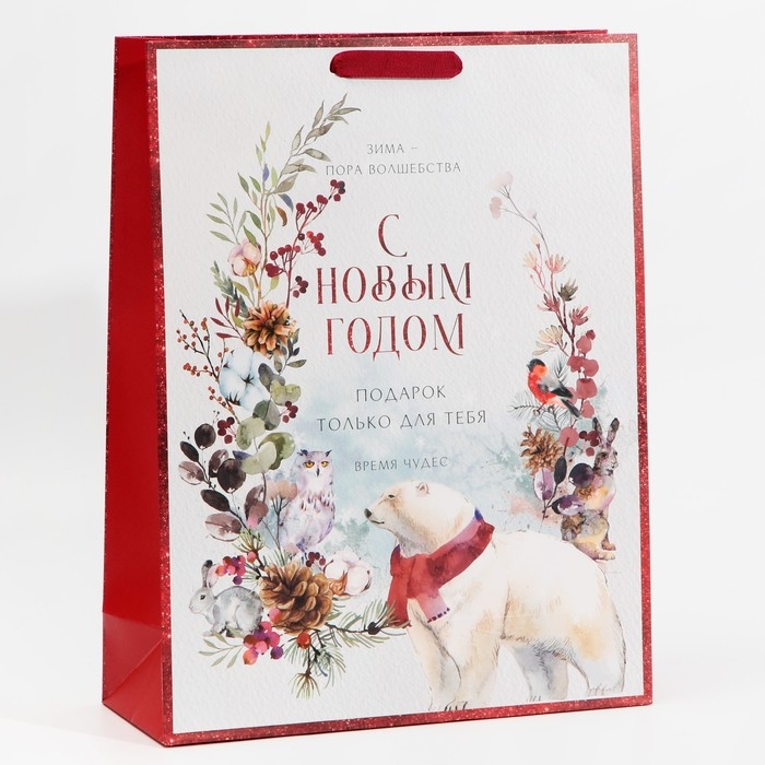 Пакет подарочный новогодний ламинированный &laquo;Время чудес&raquo;, L 31 х 40 х 11,5 см, Новый год