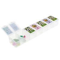 Таблетница &laquo;Авокадо&raquo;, 7 секций, русские буквы, 15,5 х 3,4 см.