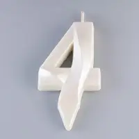 Свеча в торт &laquo;Грань&raquo;, цифра 4, жемчужный, 6.5 см