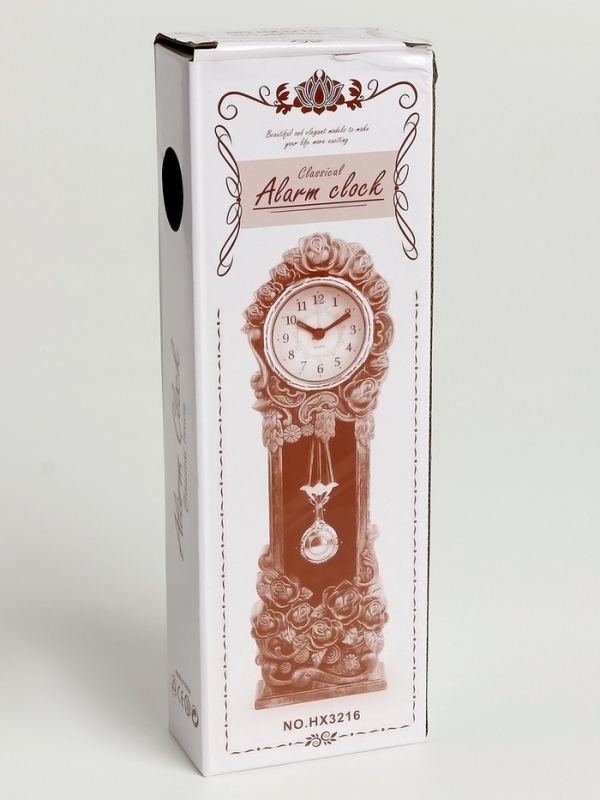 Часы будильник настольные, на батарейках, 28.2 х 9 х 4.1 см, циферблат d-5.5 см