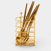 Сушилка для столовых приборов "Старлайт" 11*11*15,5 см, цвет золотой