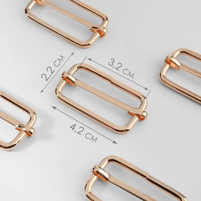 Пряжка регулирующая, вн. ширина=32 мм, s=5 мм, 5 шт., цвет золотой