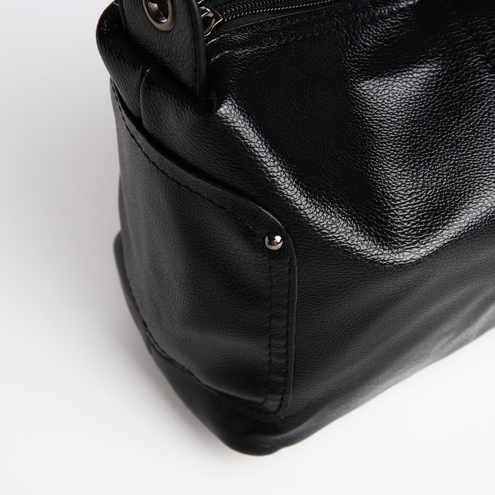 Сумка-саквояж на молнии, цвет чёрный