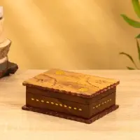 Шкатулка резная "Листья" 18х13х6 см, дерево шишам