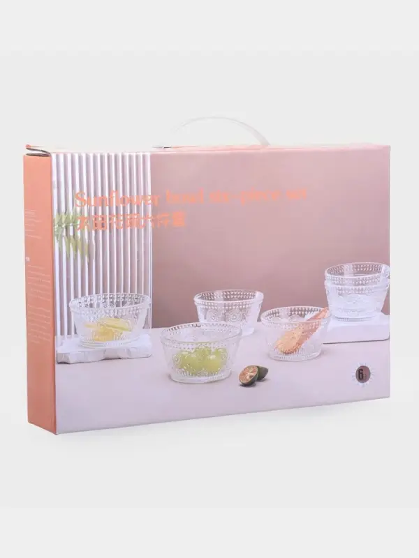 Набор салатников "Ларго" 6 шт, 12х6 см, прозрачные