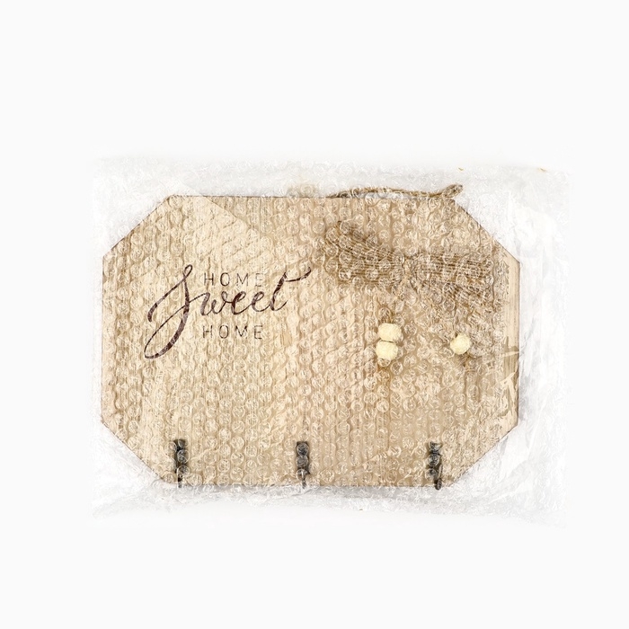 Ключница настенная &laquo;Sweet home&raquo;, цвет молочный, 20 х 14 см