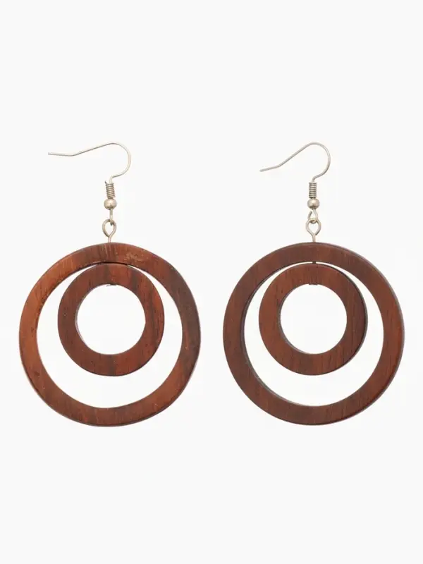 Серьги "Круг" дерево соно