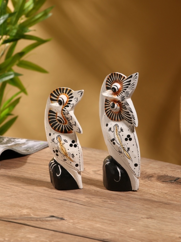 Сувенир интерьерный "Совы" дерево (набор 2 штуки)