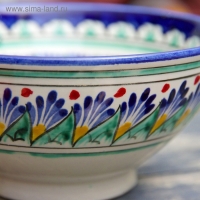 Коса Риштанская Керамика "Цветы" 15 см, малая, синий