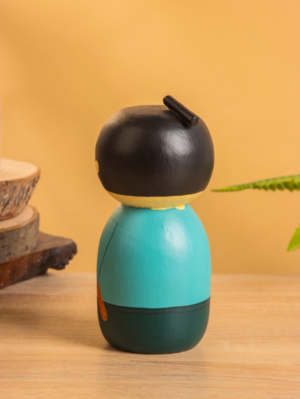 Деревянная кукла кокеши "Самурай" 7х7,5х15 см