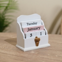 Сувенир вечный календарь, дерево, 11.5х6.5х12 см, цв. белый Сувенир вечный календарь, дерево, 11.5х6.5х12 см, цв. белый