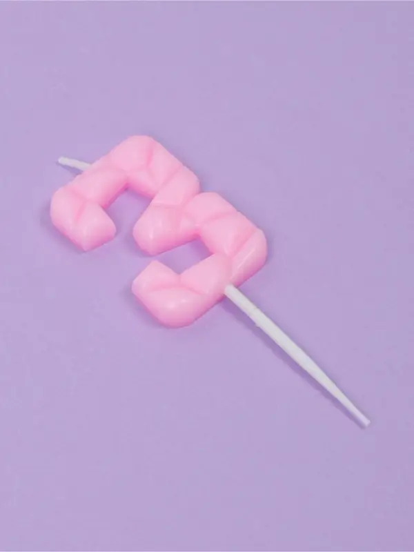 Свеча для торта &laquo;Цифра 3&raquo;, светло-розовая